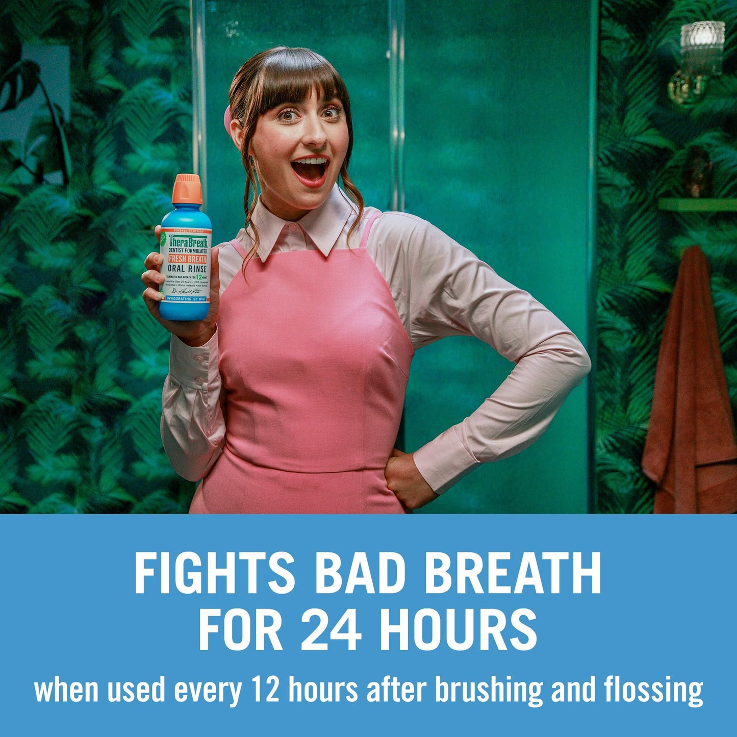 TheraBreath Deep Clean Mouthwash, Antigingivitis, Antiseptic, Fresh Mint Flavor, Dentist Formulated & Fresh Breath Mouthwash, ICY Mint Flavor, Alcohol-Free, 16 Fl Oz (Pack of 2)