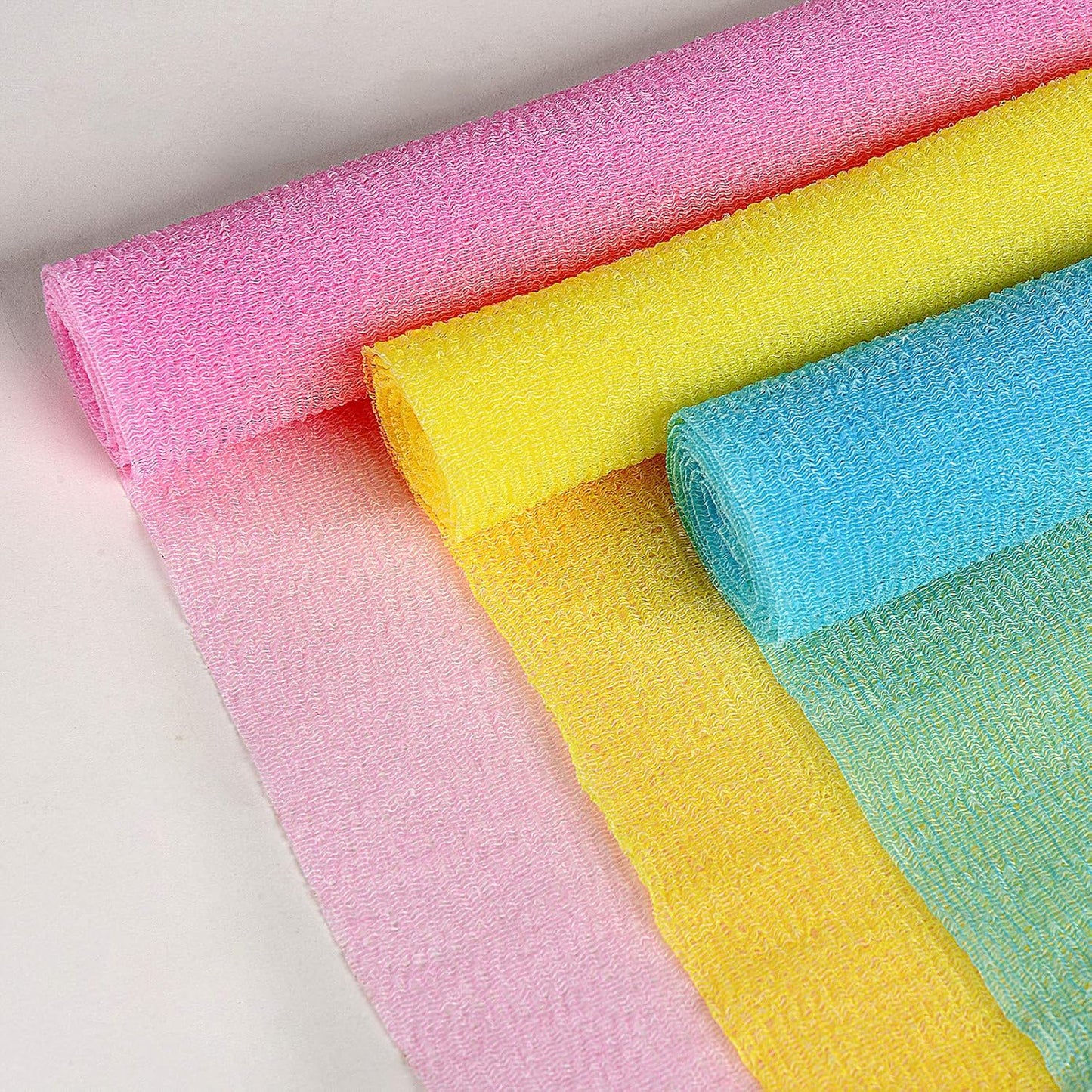 ARCH&M Exfoliating Washcloth 12 Pack Back Scrubber for Shower Towel Body Scrubber Microabrasion Sponge Japanese Bath Wash Korean Exfoliating Beauty Wash Cloth Loofah Scrubber OPNB