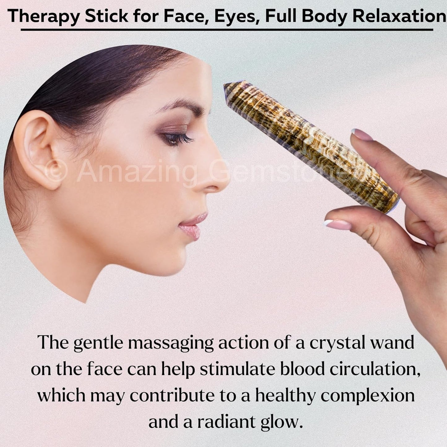 Amazing Gemstone Aragonite Crystal Wand Massage Stick - Pelvic Wand Gua Sha for Adults - Crystals and Healing Stones Massage Wands for Adults Gifts (Pointed)