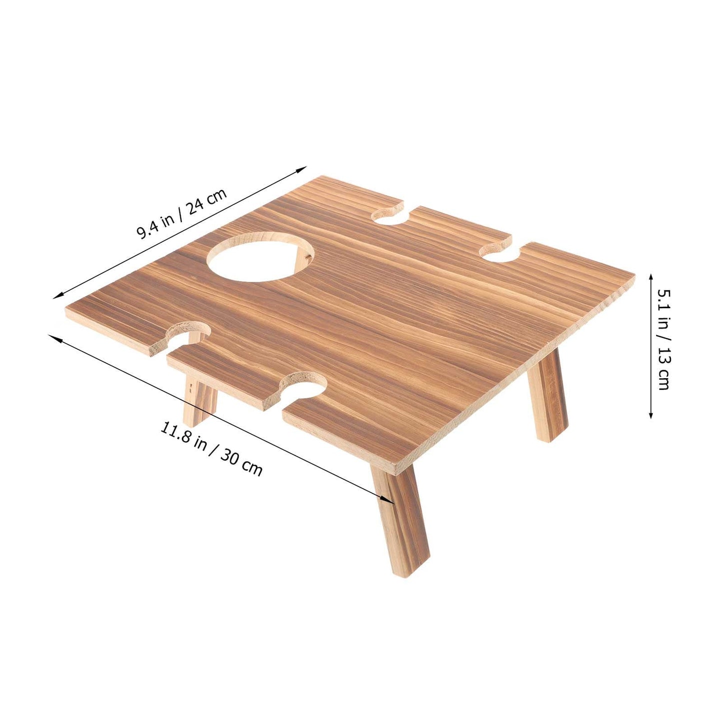 NICEXMAS 1Set Rustic Design Coffee Square Folding Wood Picnic Table for Outdoor Use 30X28in