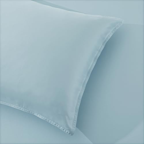 Luxury Bamboo Market |King Envelope Pillowcase Set | 100% Viscose Made from Bamboo | Organically Grown | Ultra Soft | Cooling | 2pcs [Spa Blue]