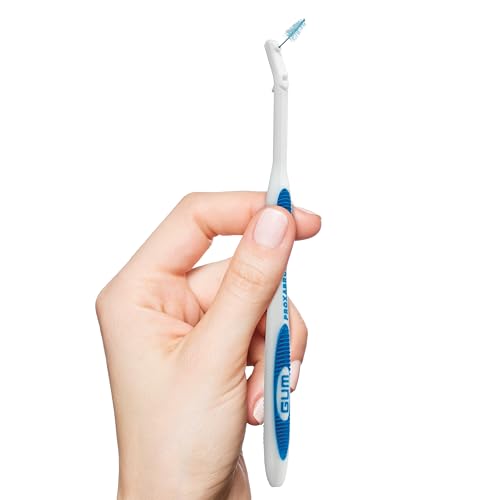 GUM Proxabrush Go-Betweens - Moderate, Interdental Brushes Between Teeth, Dental Picks for Plaque Removal, Safe for Braces & Dental Devices