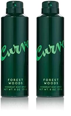 Curve Men's Deodorant Fragrance Spray by Curve, Casual Day or Night Scent, Forest Woods, 6 Fl Oz (Pack of 2)