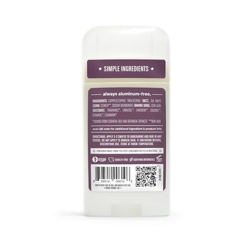 HUMBLE BRANDS Original Formula Aluminum-free Deodorant. Long Lasting Odor Control with Baking Soda and Essential Oils, Palo Santo and Frankincense, Pack of 3