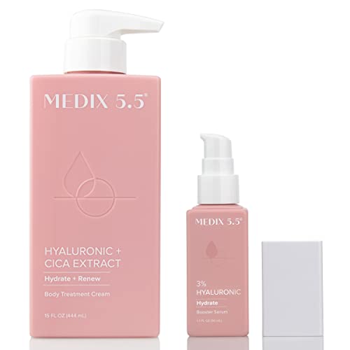 MEDIX 10% Glycolic Acid + Lactic Acid Leave-On Exfoliating Skin Care Body Gel | AHA Exfoliant Body & Face Serum Refines + Softens Dry Dead Skin, Uneven Skin Tone, KP Bumps, & Wrinkles, 1.7 Fl Oz