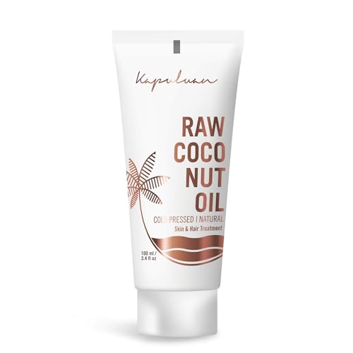 Kapuluan Pure Coconut Oil for Hair, Skin - Raw Extra Virgin Coconut Oil - Pure Unrefined Cold Pressed Oil with MCTs for Body Care or Haircare, Hair Growth, Aceite de Coco Natural 3 Pack, 100ml