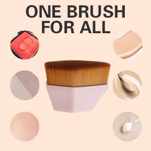 Foundation Brush, Daubigny Iron Type Makeup Brush for Face Blush Liquid Powder Foundation Brush for Blending Liquid, Cream or Flawless Powder Cosmetics with Protective Case (Pink)