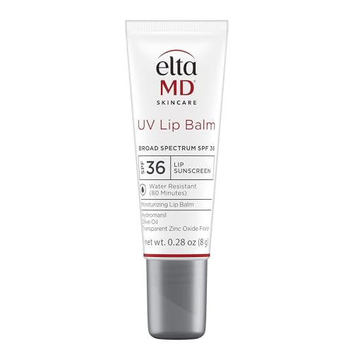 EltaMD UV Lip Balm SPF Sunscreen, Sunscreen Lip Balm with SPF, Protects Dry Cracked Lips, Transparent Zinc Oxide Lip Sunscreen, 0.28 Tube