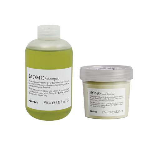 Davines MOMO Moisturizing Shampoo & Conditioner for Dry, Dehydrated Hair, Add Softness & Shine, Detangling Formula, 8.45 & 8.77 fl. oz.