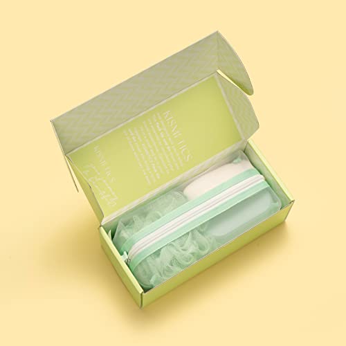 KISMETICS - Travel Essentials 5 Piece Bath Accessory Kit, Bath Accessories with Toiletry Bag, Doop Kit (Aqua)