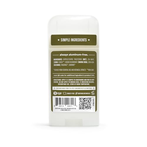 HUMBLE BRANDS Original Formula Aluminum-free Deodorant. Long Lasting Odor Control with Baking Soda and Essential Oils, Palo Santo and Frankincense, Pack of 3