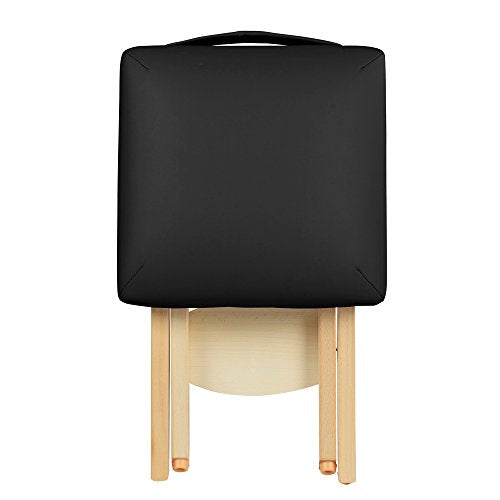 Master Massage Wooden Portable Folding Massage Stool- Lightweight Wood Foldable Tattoo Stool-Portable Tattoo Stool-Mobile Chair Seat Easy to Carry, Black