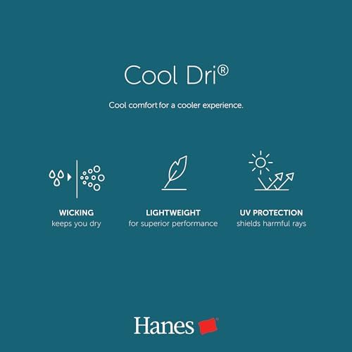Hanes Women's Cool Dri Performance V-Neck T-Shirt, Moisture-Wicking Short Sleeve Tee, 40+ UPF Protection, 1 Or 5 Pack, Black, Large
