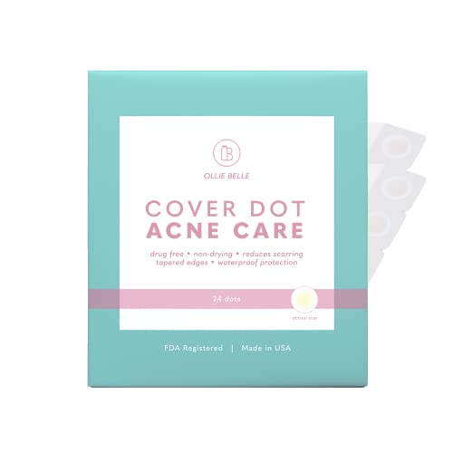 Cover Dot Acne Care (24 dots) Skin Blemish Treatment with Hydrocolloid | Oil and Pimple Absorbing | Latex-Free