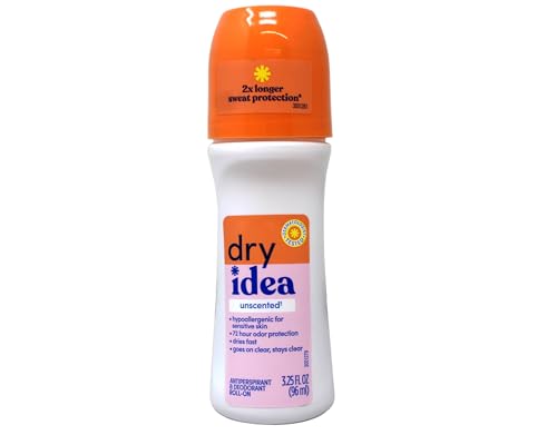 Dry Idea Anti-Perspirant Deodorant Roll-On Unscented, 3.25 Fl Oz (Pack of 3)