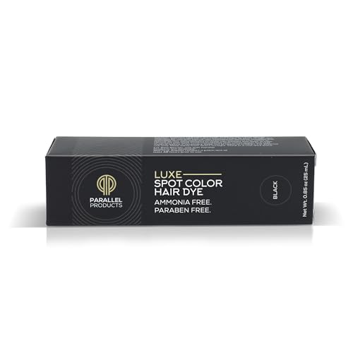 Parallel Products - Luxe Color (Black) - Cream Hair Dye - 25mL - Tint for Professional Spot Coloring - Covers Grey Hair - Root Touch-Up