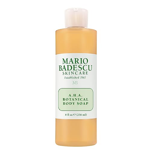 Mario Badescu AHA Botanical Body Wash Moisturizing, Clarifying and Gentle Exfoliating Body Wash for Brighter, Softer and Smoother Skin, Body Soap Infused with Glycolic Acid & Fruit Enzymes, 8 Fl Oz
