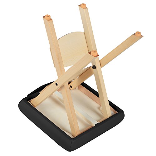 Master Massage Wooden Portable Folding Massage Stool- Lightweight Wood Foldable Tattoo Stool-Portable Tattoo Stool-Mobile Chair Seat Easy to Carry, Black
