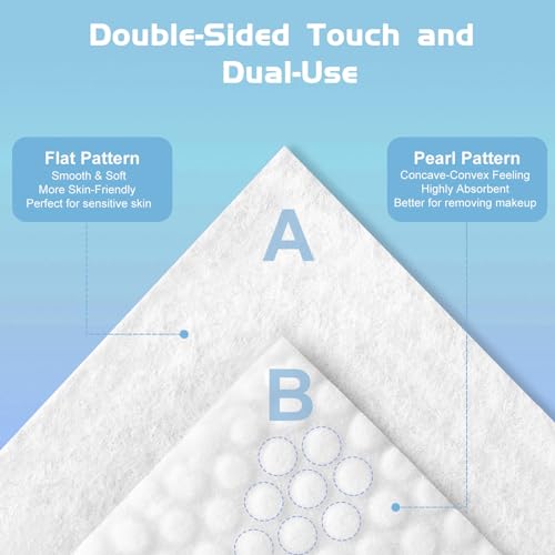 Cotton Facial Dry Wipes 100 Count, Deeply Cleansing Disposable Face Towel Wash Cloth, Multi-Purpose for Skin Care, Make-up Wipes, Face Wipes and Facial Cleansing (2 Pack)