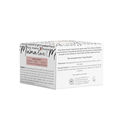 The Honest Company Honest Mama Rock The Bump Body Butter | Moisturizing Stretch Mark Cream | Shea Butter, Avocado Oil, Vitamin E | 4 oz