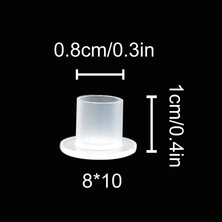 Needlehouse 1000pcs (10 * 8mm) Tattoo Ink Caps Professional Tattoo Ink Cups With Base, Caps Plastic Transparent Pigment Cups Caps Tattoo Supplies (10 * 8mm)