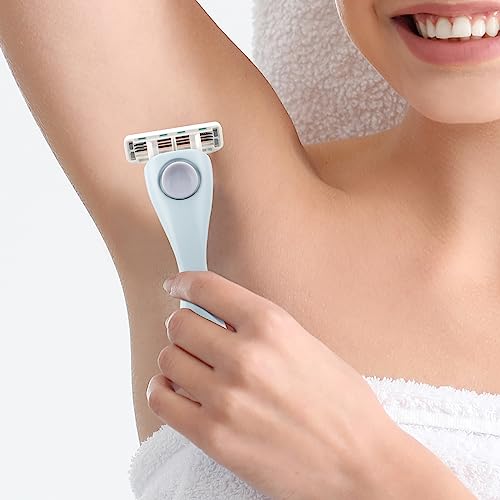 KINGHOOD Women Razors for Shaving Sensitive Skin - Razors for Women Shave Kit – Women’s Razor + 4 x 5-Blade Razor Refills (Mint Green)