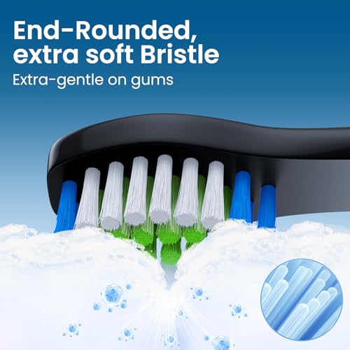 Harobey Replacement Toothbrush Heads 10 Pack Compatible with Bitvae Daily D2 Rechargeable Toothbrush, for D2 Toothbrush Heads Refills, Black
