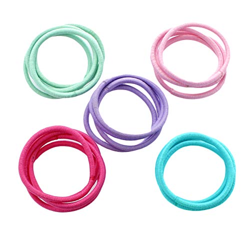 My Lello Hair Elastics Hair Ties, Professional Grade Ponytail Holders - 60 Pack Variety Neutral A