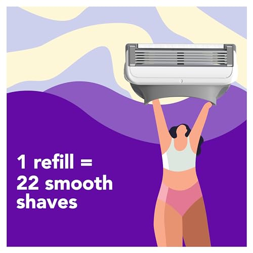 joy Razors for Women, 1 Handle, 4 Razor Blade Refills, Lavender, Lubrastrip to Help Avoid Skin Irritation