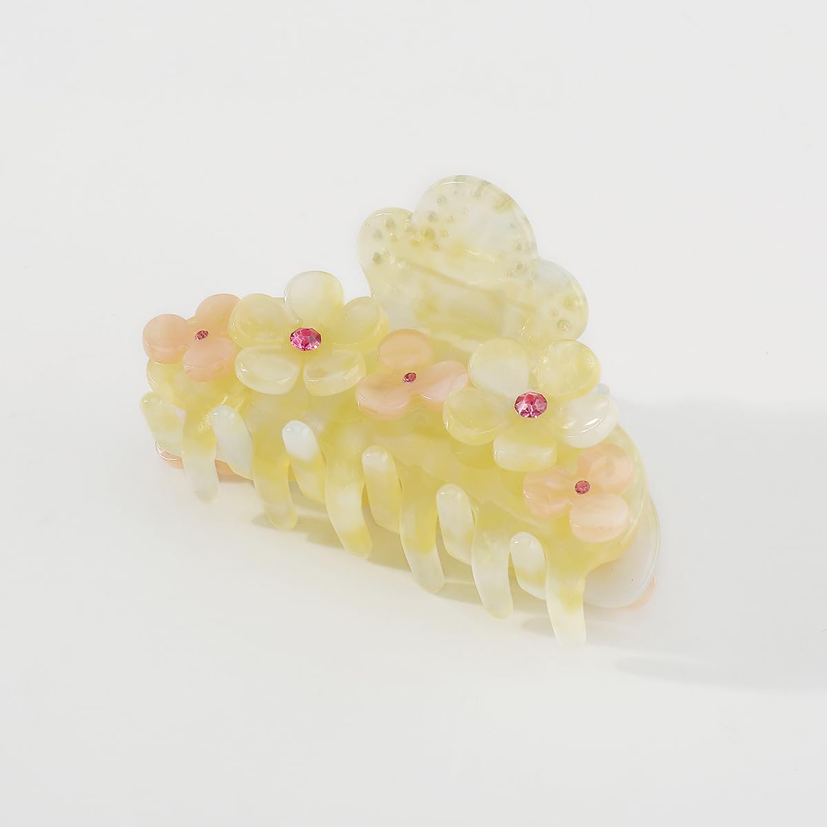 Lovely Floral Hair Clip,Acetate Claw Clip for Women,Women Hair Accessories,Yellow