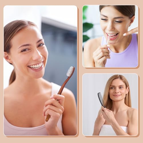Gisdo 10pcs Disposable Toothbrushes with Toothpaste and Comb Floss Individually Wrapped,4-in-1 Bulk Toothbrush Kit with 2 Color Toothbrush,10 grams Toothpaste,7 inch Comb,Floss Pick for Homeless,Hotel
