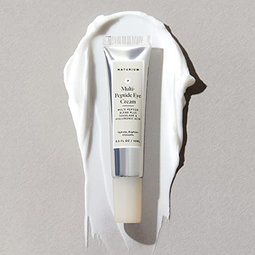 Naturium Multi-Peptide Eye Cream, Smoothing & Anti-Aging Skincare, with Squalene & Hyaluronic Acid, 0.5 oz