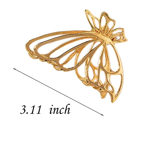 Diamond Non-Slip Strong Metal Butterfly Hair Claws Sparkly Hold Pearls for Women, Big Cute Headwear Gifts