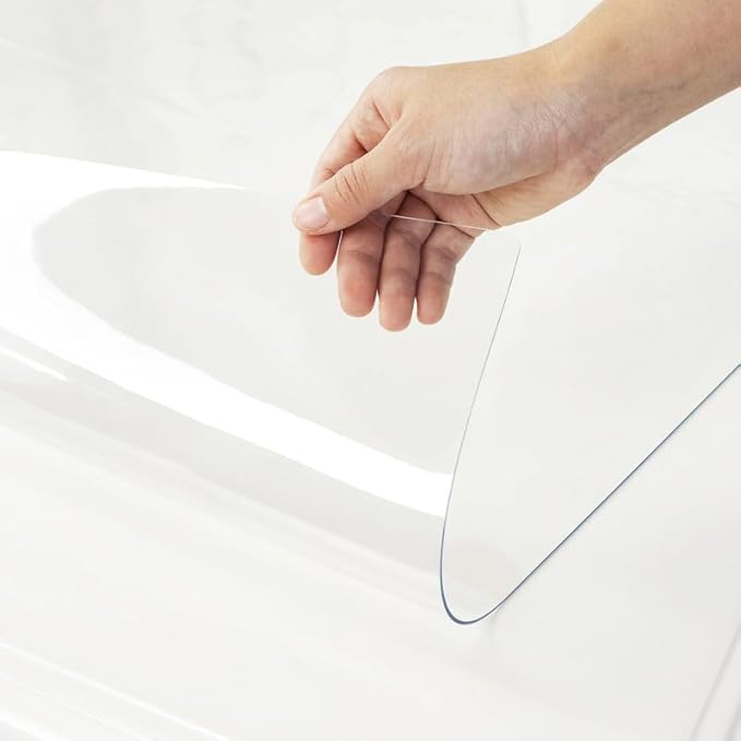 Warmstar Clear Table Cover Protector 16 x 30 Inch,1.5mm Thick Plastic Table Cover Rectangle,PVC Clear Table Protector,Desk Protector Mat for Kitchen, Dresser, Writing Desk，Dining Room Table