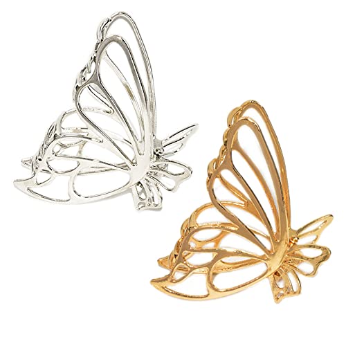 Diamond Non-Slip Strong Metal Butterfly Hair Claws Sparkly Hold Pearls for Women, Big Cute Headwear Gifts