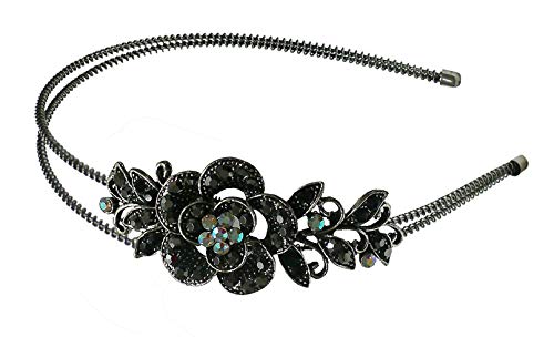 jcgy Crystal Flower Headband Resilient Metal Wire Hairband for Women Girls Hair Styling U86121-0119red/redCenter