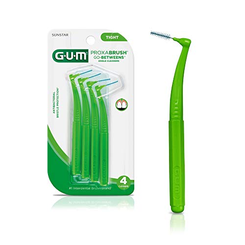 GUM Proxabrush Go-Betweens - Moderate, Interdental Brushes Between Teeth, Dental Picks for Plaque Removal, Safe for Braces & Dental Devices