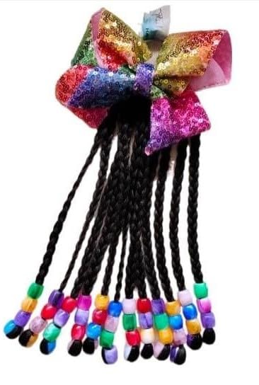Girls Braided Ponytail Hair Extension (Multi-colored)