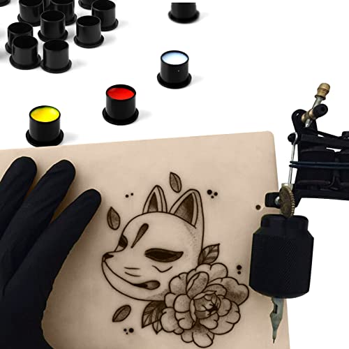 Tattoo Ink Caps Cups Small - Autdor 1000Pcs Tattoo Caps Cups with Base Disposable Pigment Cups Microblading Makeup Tattoo Ink Cups with Base Pigment Ink Caps 11mm Small for Tattoo Supplies
