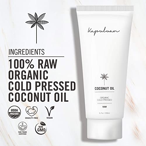 Kapuluan Pure Coconut Oil for Hair, Skin - Raw Extra Virgin Coconut Oil - Pure Unrefined Cold Pressed Oil with MCTs for Body Care or Haircare, Hair Growth, Aceite de Coco Natural 3 Pack, 100ml