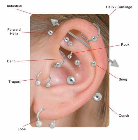 JIESIBAO Ear Piercing Kit, Disposable Safety Gold Self Ear Piercing Gun Kit with 16G CZ Crystal Surgical Steel Cartilage Tragus Helix Monroe Earrings Jewelry
