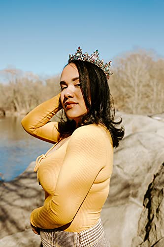 Mcrown Baroque Queen Crown for Womens, Rhinestone Wedding Crowns and Tiaras Costume Party Vintage Hair Accessories with Gemstones