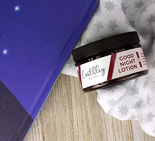 Earthley Wellness, Good Night Lotion, Magnesium Lotion, Apricot Oil, Shea Butter, Mango Butter, Candelilla Wax, Lavender Essential Oil, Lavender Scent (6oz, Regular)