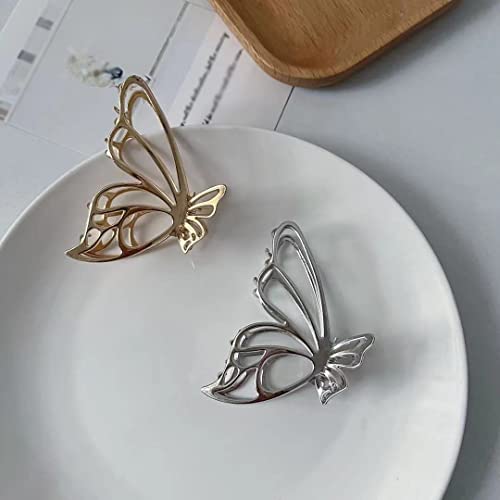 Diamond Non-Slip Strong Metal Butterfly Hair Claws Sparkly Hold Pearls for Women, Big Cute Headwear Gifts