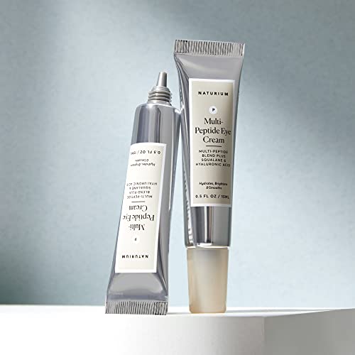 Naturium Multi-Peptide Eye Cream, Smoothing & Anti-Aging Skincare, with Squalene & Hyaluronic Acid, 0.5 oz