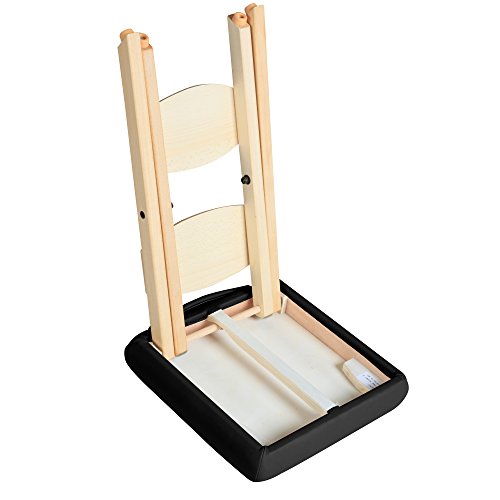 Master Massage Wooden Portable Folding Massage Stool- Lightweight Wood Foldable Tattoo Stool-Portable Tattoo Stool-Mobile Chair Seat Easy to Carry, Black
