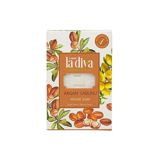 La Diva Organic Soap Collection - Hand Soap - Argan, Coconut Oil, Collagen, Donkey Milk, Lavender, and More - Premium Bar Soaps for Daily Hydration and Skin Nourishment (Argan)