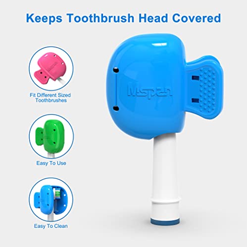 Mspan Toothbrush Protector Clip Pod: Tooth Brush Head Pods Compatible with Oral-B Philips Colgate for Manual & Electric Toothbrush - 2 Packs