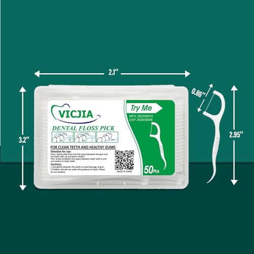 VICJIA Dental Floss Stick and Toothbrush, Portable Dental Floss Box, Home Pack of 500 Dental Floss Sticks (Pack of 500)
