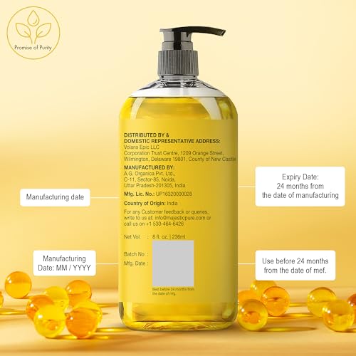 MAJESTIC PURE After Bath Oil - 100% Pure & Natural | Repair Dry, Damaged Skin | Moisturizing Skin, Hair and Scalp | Infused with Jojoba Oil & Vitamin E | 6.7 Fl Oz